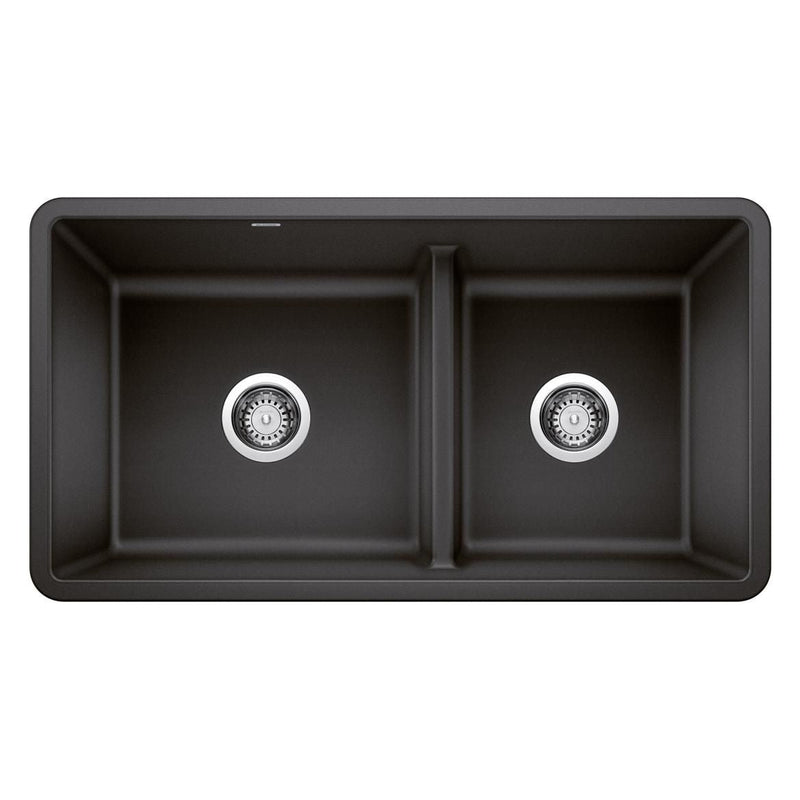 Precis 33-in 60/40 Reversible Double Bowl Undermount Kitchen Sink with Low Divide, Anthracite R4583