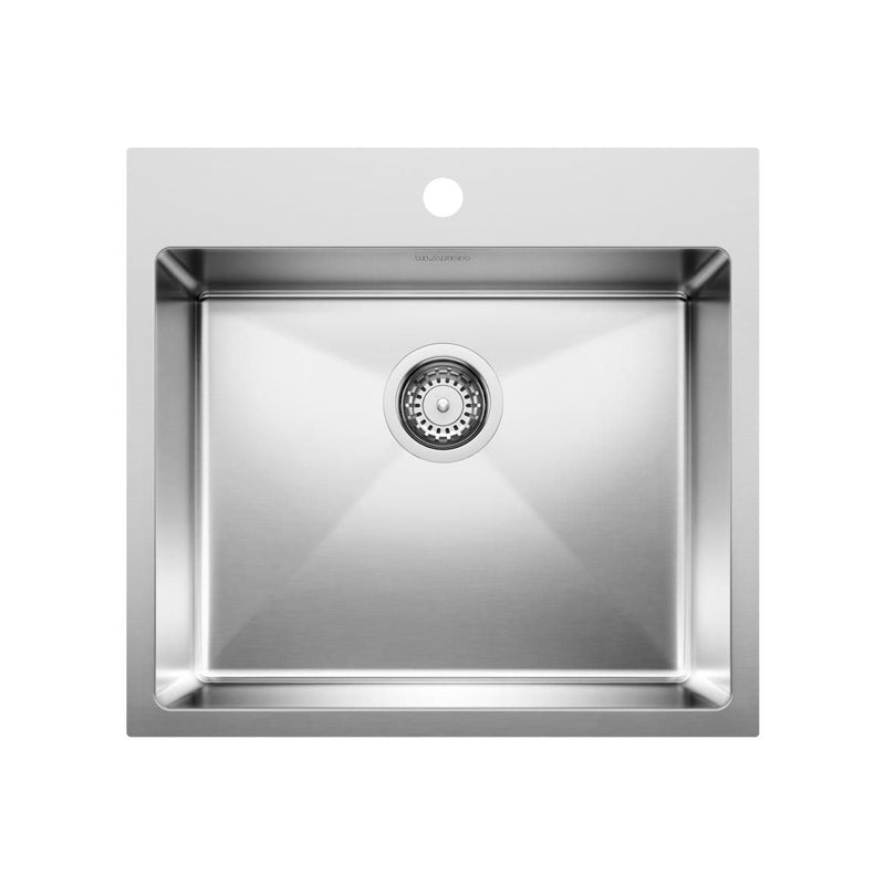 Quatrus R15 22-in Single Bowl Dual Mount Stainless Steel Kitchen Sink T5664