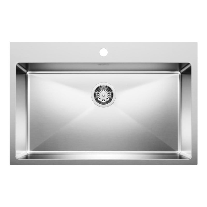 Quatrus R15 31-in Single Bowl Dual Mount Stainless Steel Kitchen Sink U1967