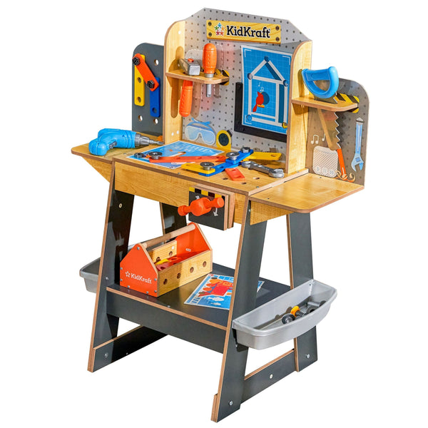 Wooden Play Workbench with 40+ Accessories, Ages 3+ P5127