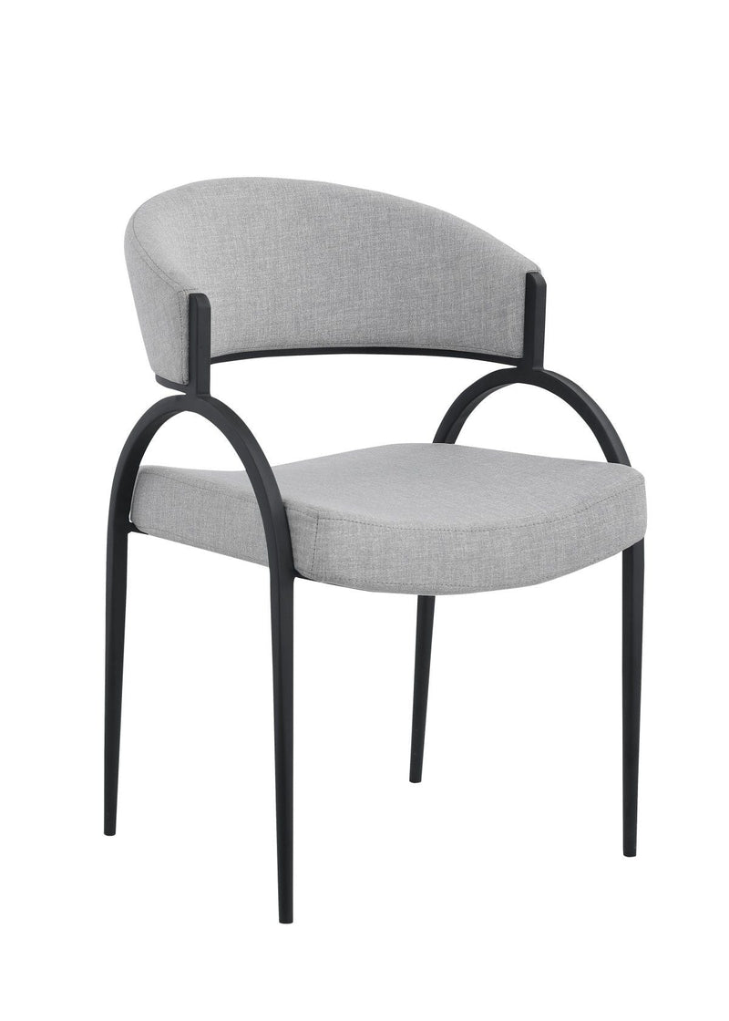 Alara Cream/Black Fabric Upholstered Dining Chair, 2-pc M9673