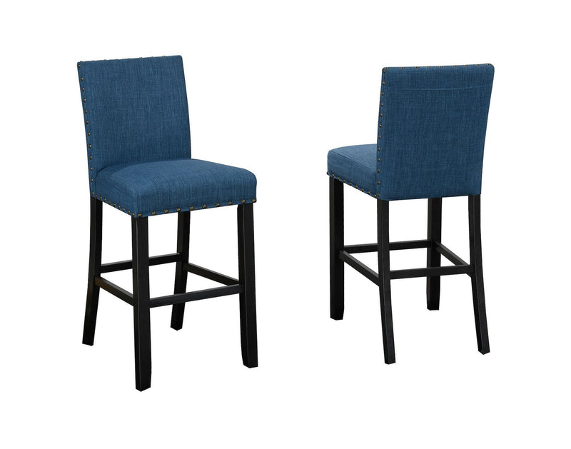 Alex Blue Counter/Bar Stool with Back Rest, 2-pc E4526