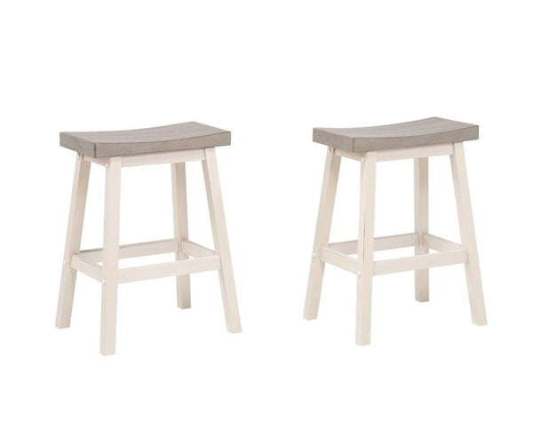 Asher Grey/White Backless Counter/Bar Stool, 2-pc I2325