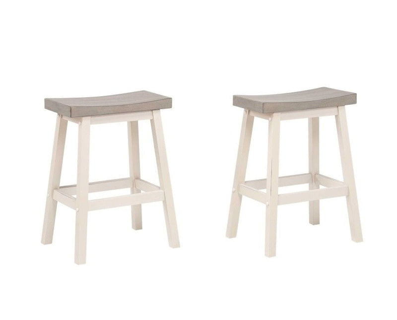Asher Grey/White Backless Counter/Bar Stool, 2-pc I2325