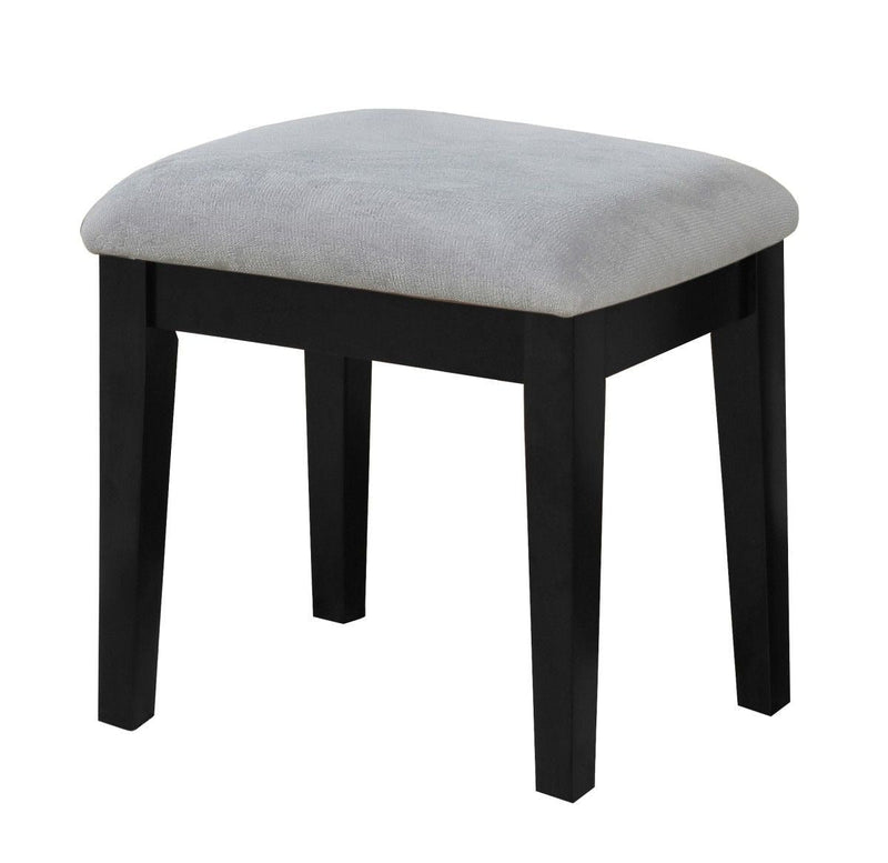 Lynn 1-Drawer Black Dressing Table Makeup Vanity Set with Stool and Mirror C1013