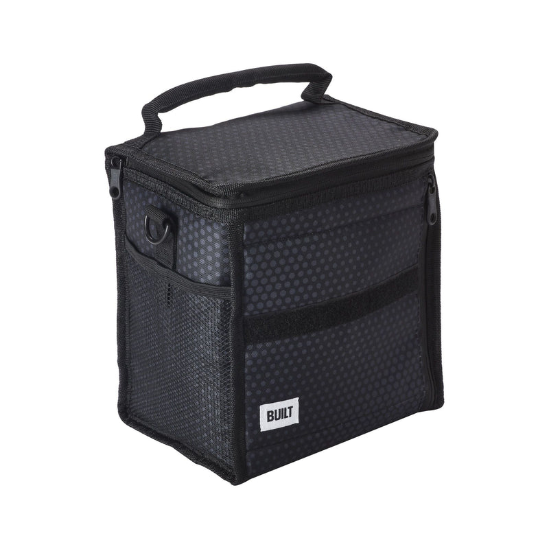 Ice House Cube Lunch Bag, Black Midnight Micro Dot, with Freezable Gel W0961
