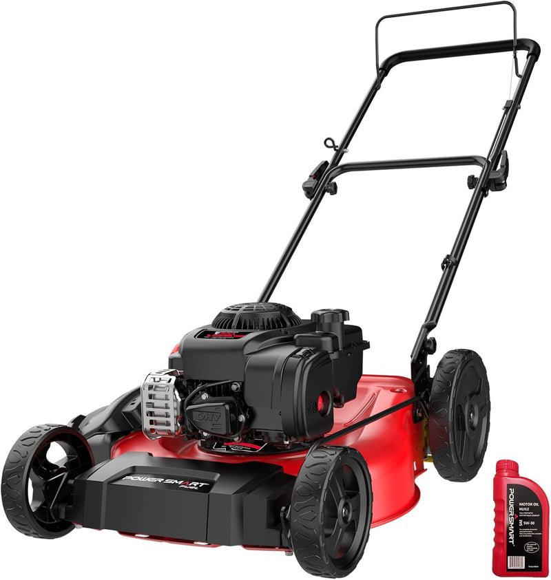 21" 2-in-1 Push Lawn Mower, 125cc Engine, Adjustable Cutting Height, Lightweight, Easy Assembly T0094