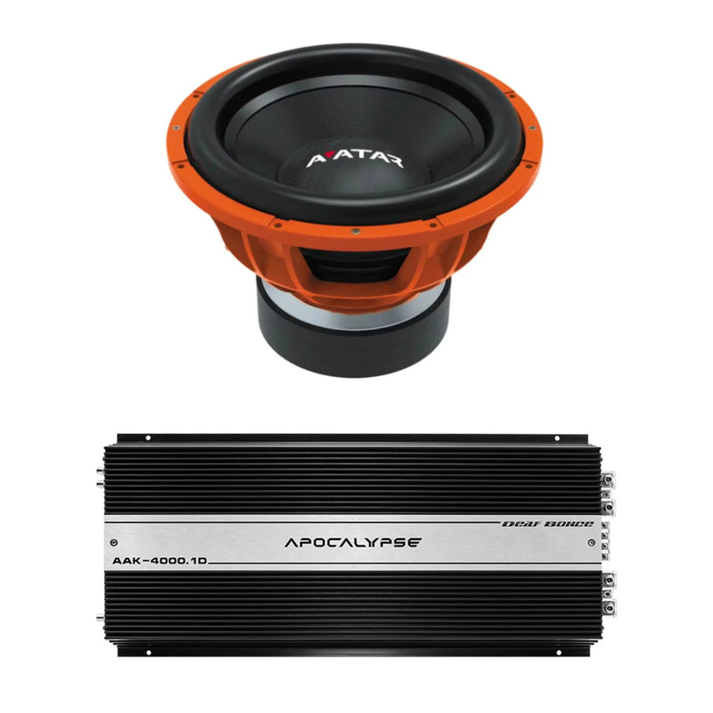 Car Audio 15" 2Ohm Subwoofer STU-1546-D2&Monoblock Amp Package New M4562