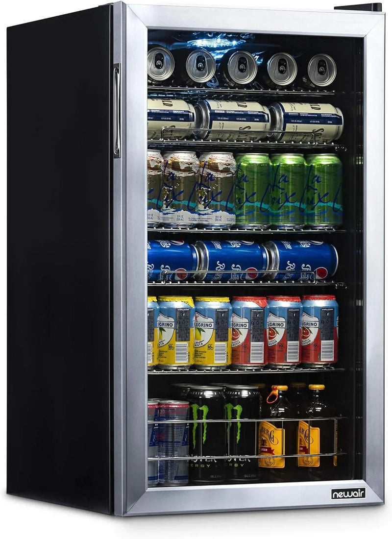 Beverage Refrigerator Cooler | 126 Cans Free Standing with Right Hinge Glass Door N9372
