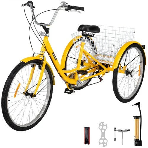 Adult Tricycle 26 7 Speed 3 Wheel Trike Bicycle Bike Cruise w Basket Shooping T4513