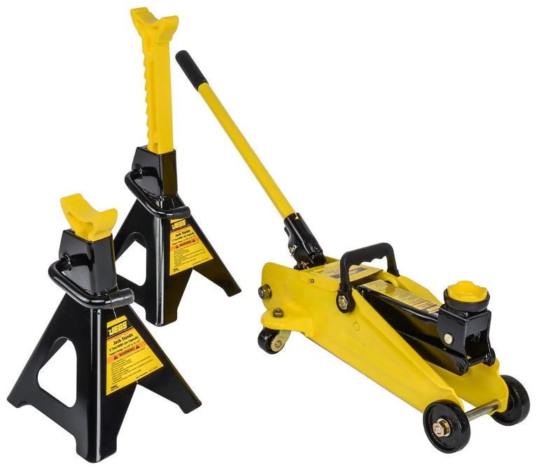 Hydraulic Utility Floor Jack & Stands Heavy Gauge Steel Frames D9752