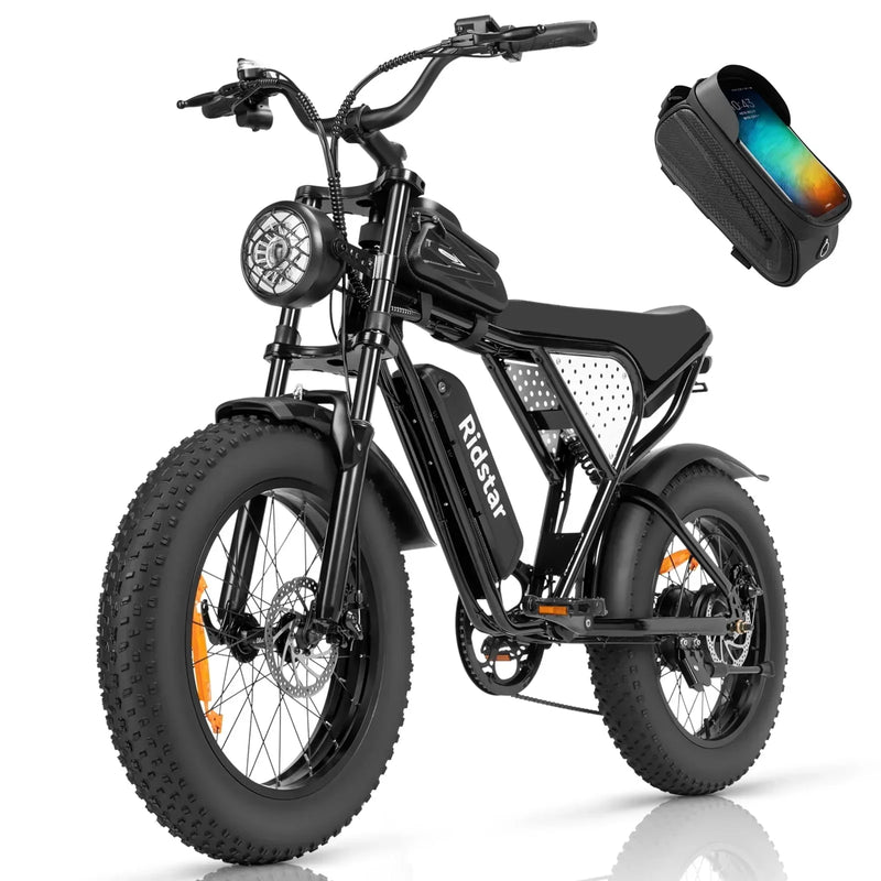 Electric Bike for Adults Ridstar, 1200W 30mph Moutain Bike,48V 15.6AH Battery E-Bike,20" Fat Tire Electric Motorcycle,Electric Bicycle 7 Speed Full Suspension N1403