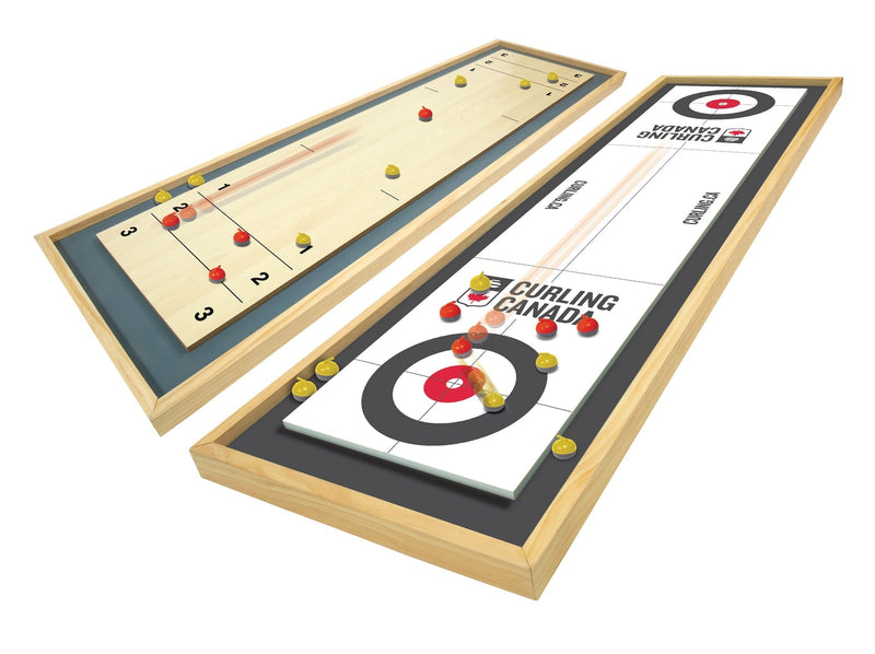 Canada Curling Game, Deluxe Wood 2-in-1 Double Sided Giant Table Top Game Set, 47-in, Ages 6+ T9975