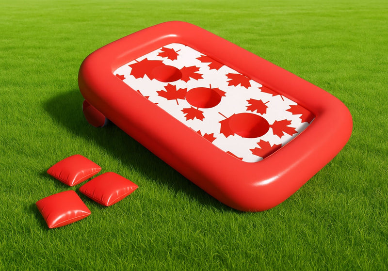 Canada Day Inflatable Cornhole Game Set, Red/White B0031