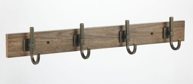 4-Hook Rail, Weathered Walnut, 27-in Y1973