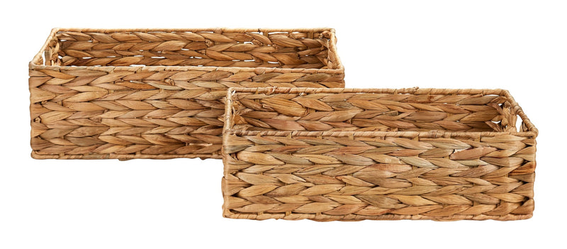 Ari Rectangle Woven Water Hyacinth Storage Basket, 2-pc O5962