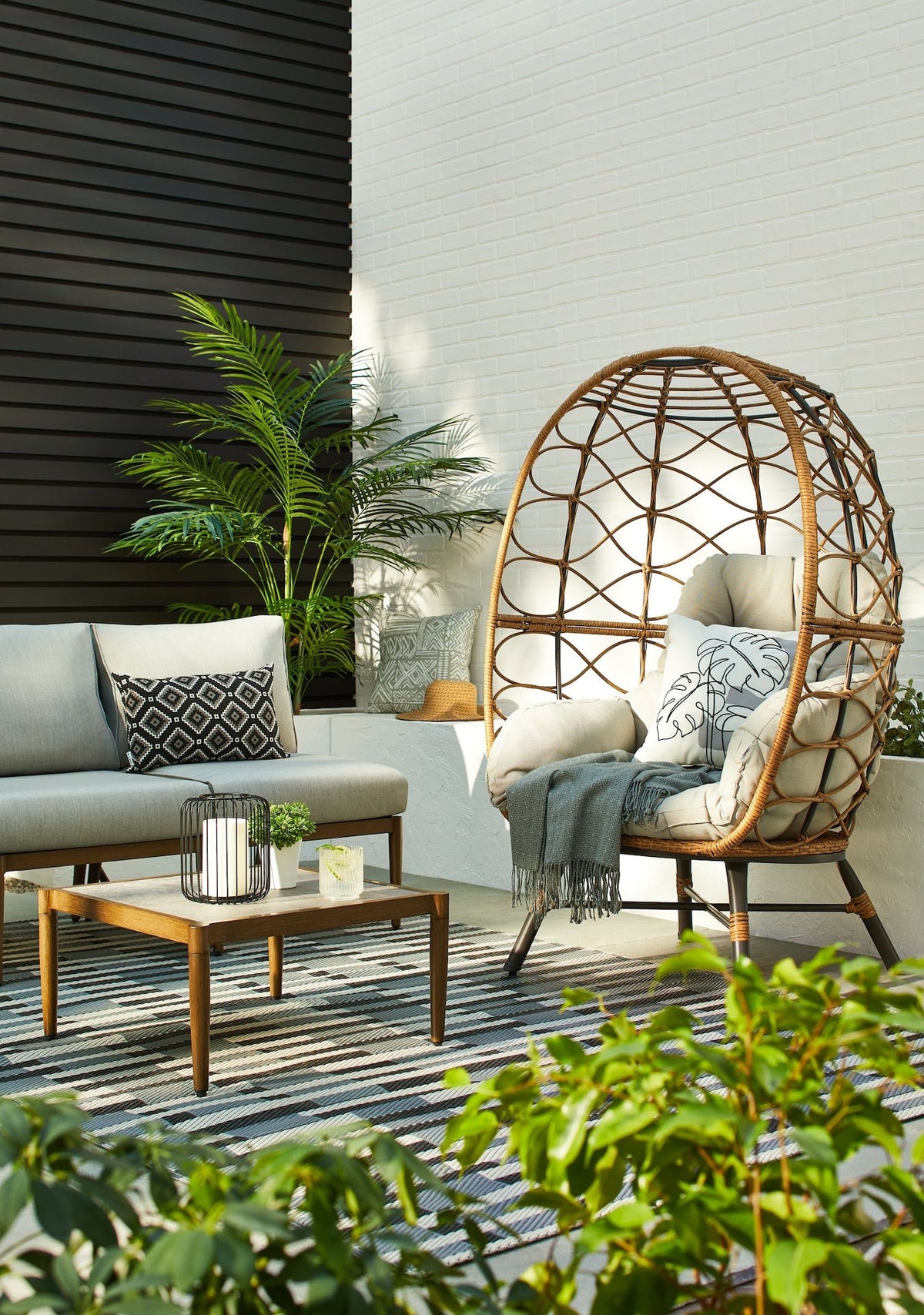 Baffin All-Weather Wicker Outdoor/Patio Conversation Set with Custom Fit Cover