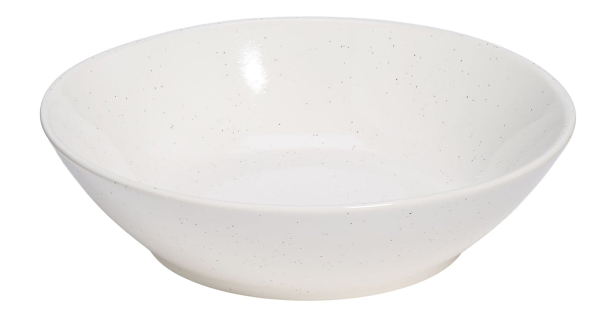 Bettina Glossy Stoneware Dinner Bowl, 1-pc, White Speckle