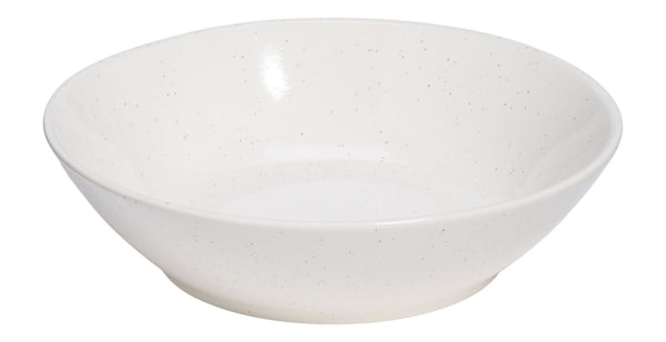 Bettina Glossy Stoneware Dinner Bowl, 1-pc, White Speckle E2315
