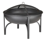 Blairmore Outdoor Wood Burning Fire Pit, 29-in, Black