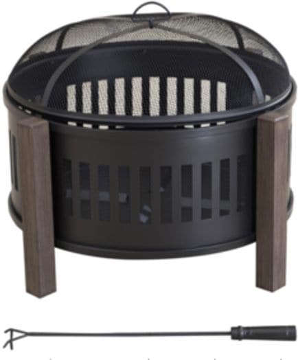 Campobello Round Wood Burning Outdoor Fire Bowl/Fire Pit, 31 x 24-in