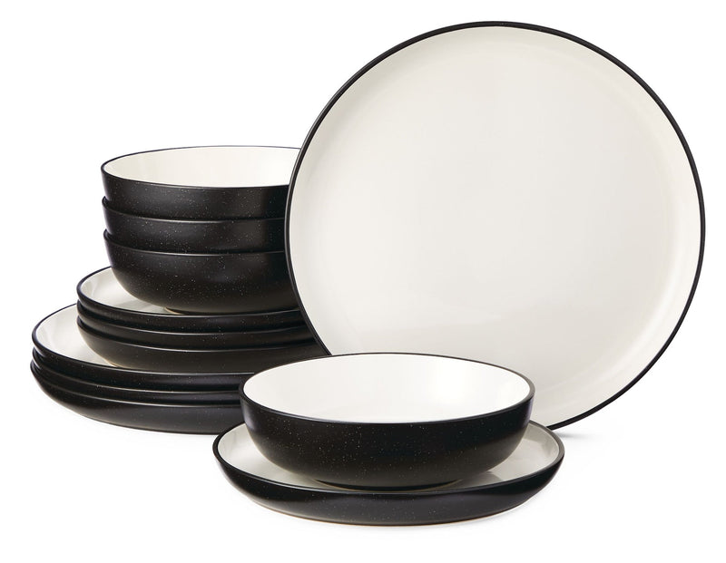 Catalone Two-Tone Stoneware Dinnerware Set, Serves 4, 12-pc V4117