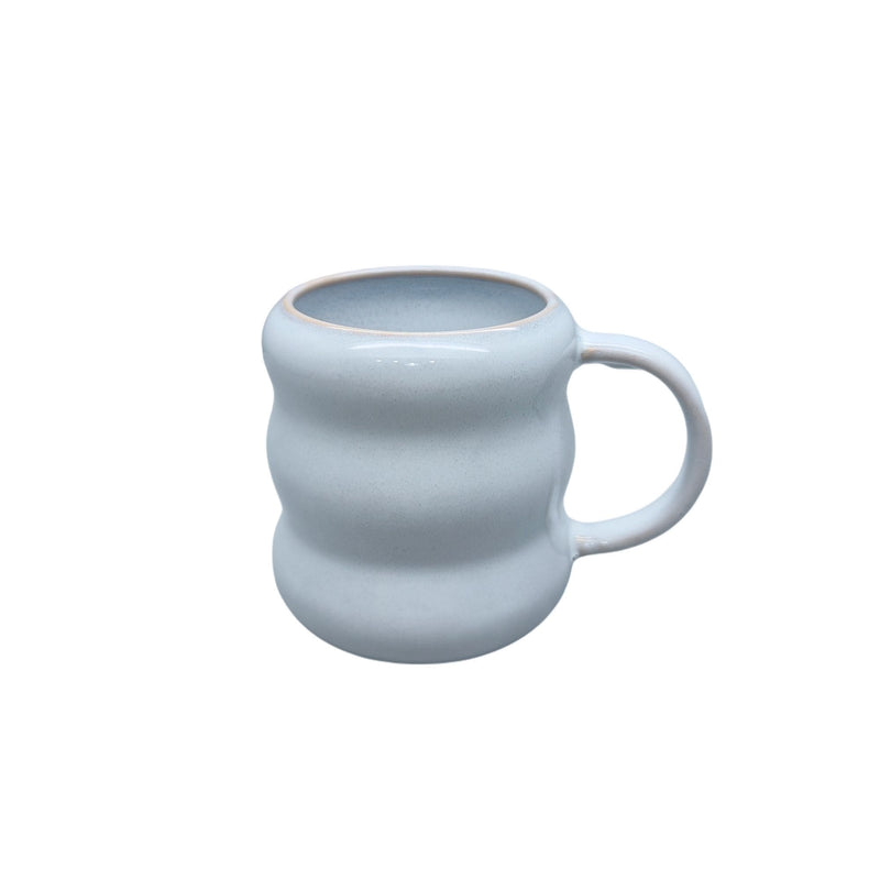 Durable Stoneware Ripple Mug, White, 14-oz U5449