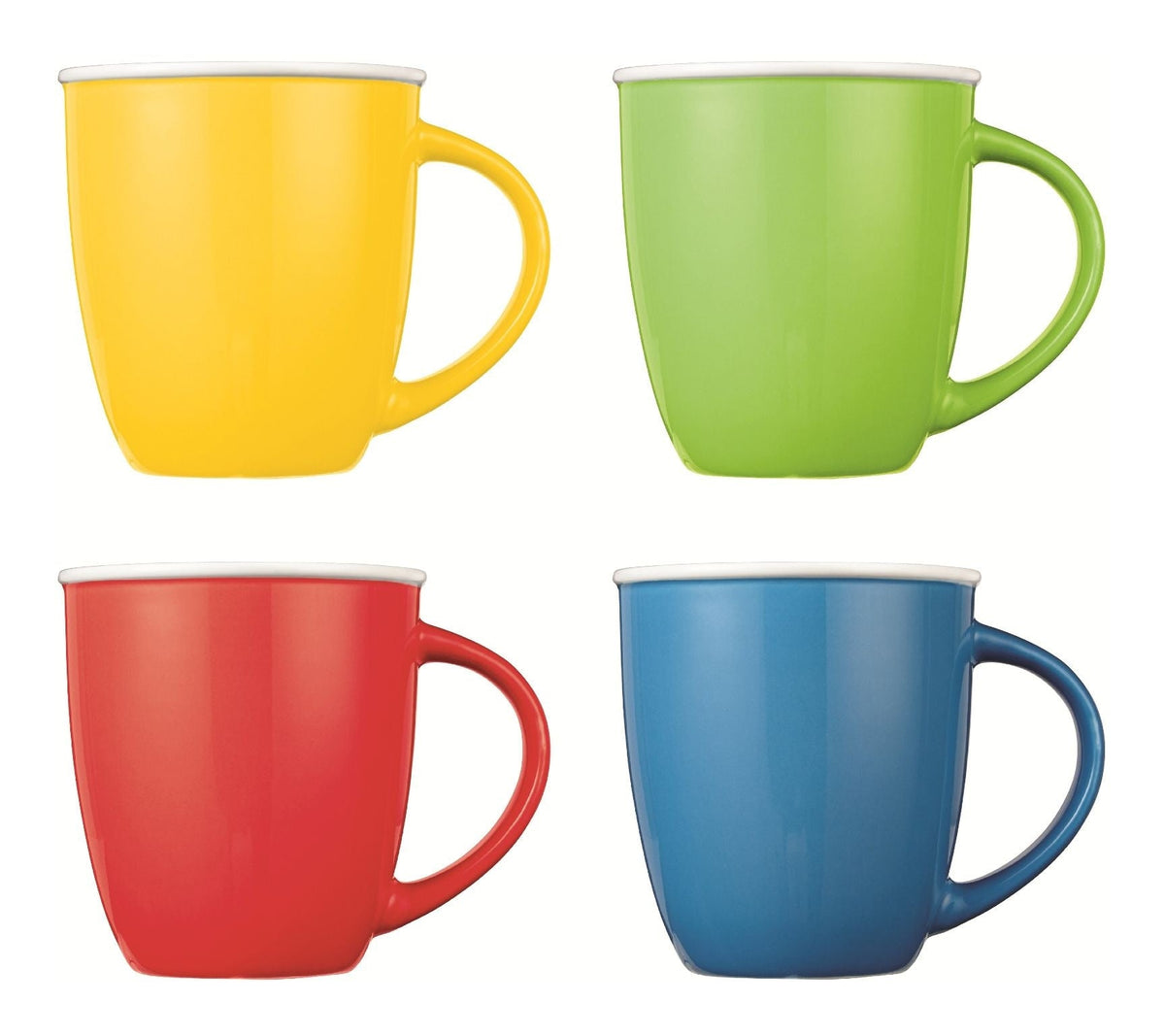 Easton Ceramic Mug Set, 13.5-oz, Assorted Colours, 4-pc, Dishwasher and Microwave Safe