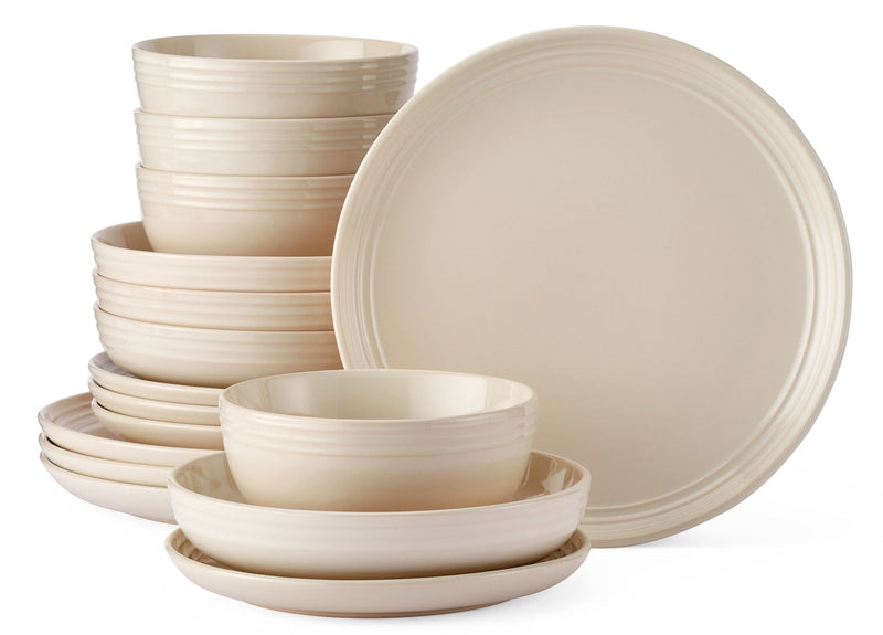 Edenhill Farmhouse Bistro Stoneware Dinnerware Set, Serves 4, 16-pc, Cream R9071