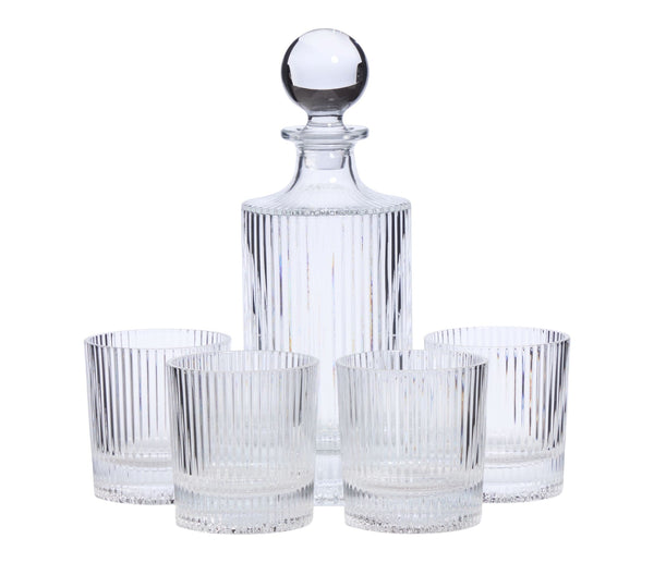 Fluted Decanter & Glasses Set, 5-pc L6582