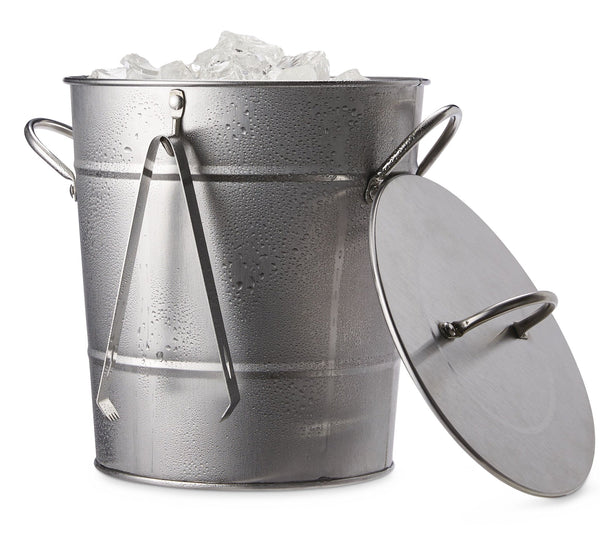 Ice Bucket and Scoop, Stainless Steel with Insulated Liner, Silver, 9.06-in B8703