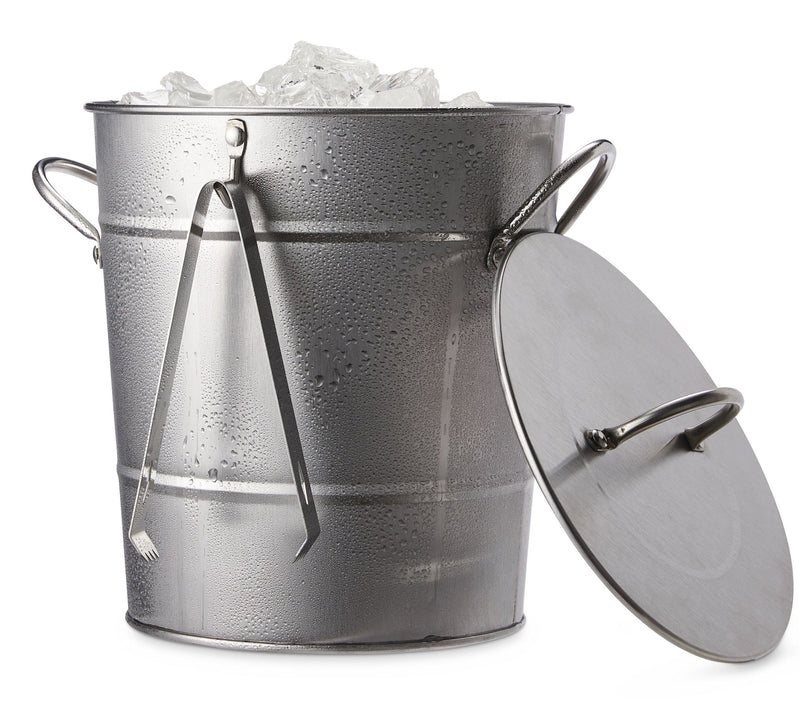 Ice Bucket and Scoop, Stainless Steel with Insulated Liner, Silver, 9.06-in B8703