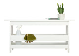 Kya Wooden Entryway Bench with Storage Rack, White