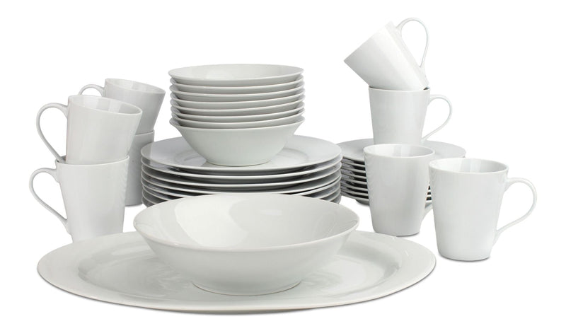 Lauren 34pc Porcelain Dinnerware Set, Serves 8, White B4802