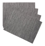 Lurex Rectangle Textilene Woven Placemat, Gunmetal, 13-in x 18-in, 4-pk