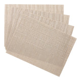 Lurex Rectangle Textilene Woven Placemat, Prosecco, 13-in x 18-in, 4-pk