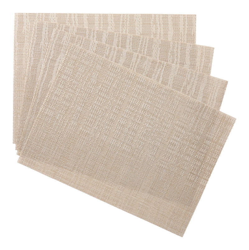 Lurex Rectangle Textilene Woven Placemat, Prosecco, 13-in x 18-in, 4-pk R2933