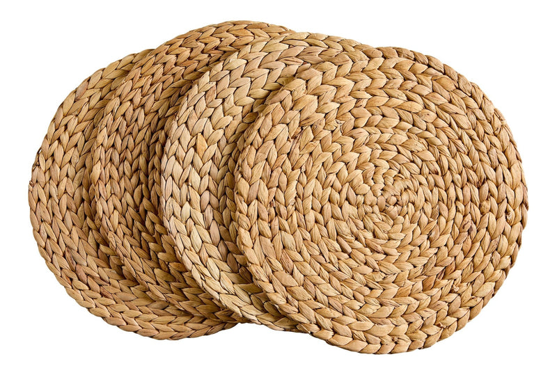 Natural Round Paper Placemat/Charger, Beige, 4-pk R4931