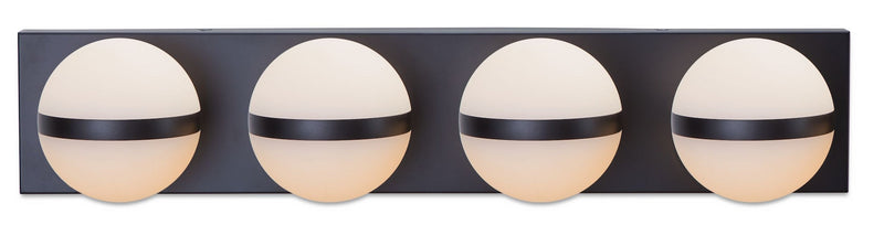 Orion 4-Light Vanity with Acrylic Glass, Black, 25-in T1806