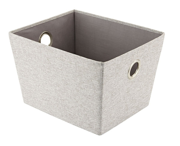 Piper Rectangular Fabric Basket, Grey, 13.4 x 11 x 9-in A1259