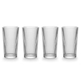 Ribbed High Ball Glass Set, Lead-free, 4-pc