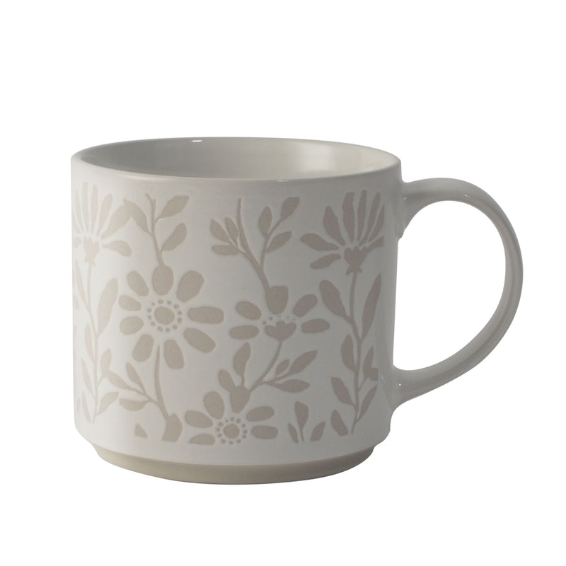 Stackable Floral Stoneware Mug, 16-oz G3763