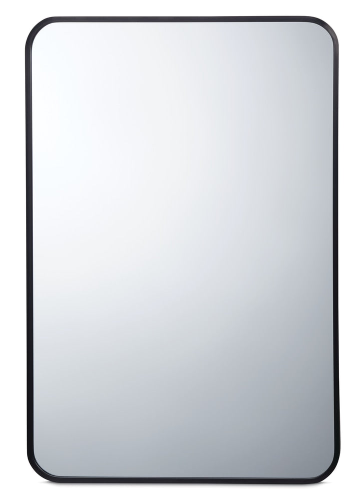 Truro Metal Rectangular Wall Mirror, Black, 20 x 30-in F1252