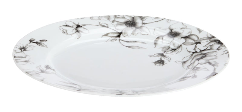 Wild Rose Dinner Plate, 1-pc, White, Dishwasher & Microwave-Safe E9748