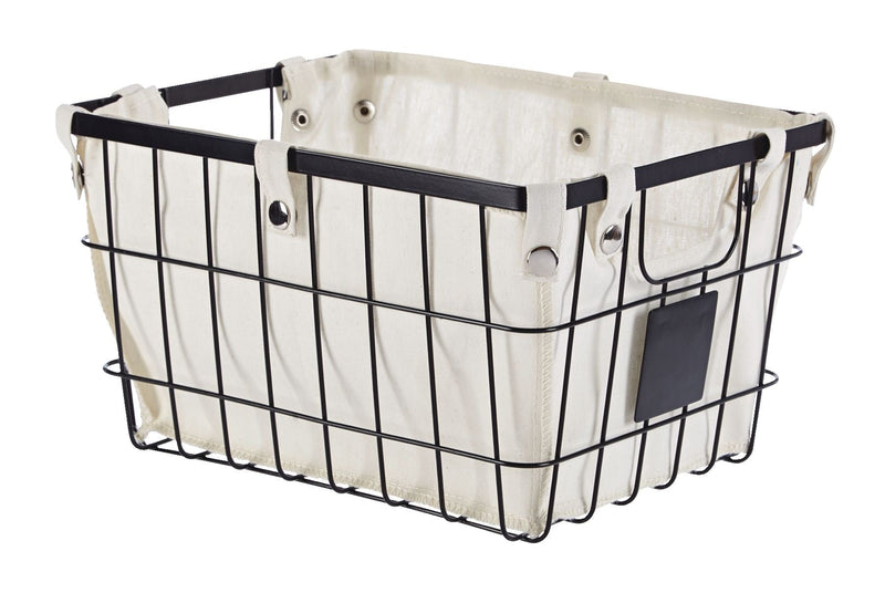 Wren Rectangular Wire & Fabric Basket, Assorted Sizes W4058