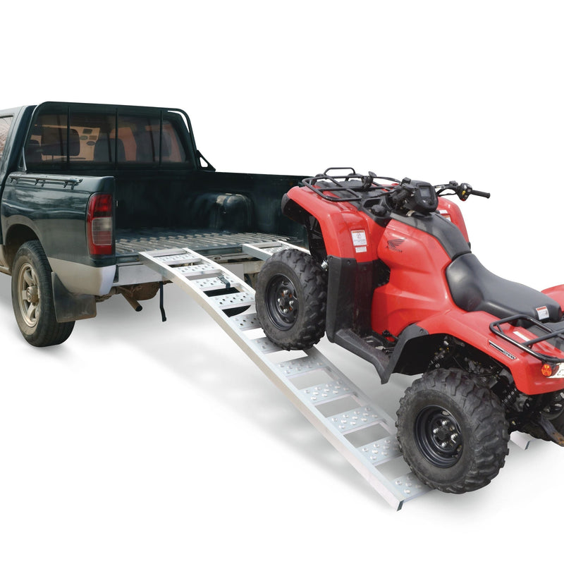 CargoMaster Aluminum Arched Loading Ramps Pair with Adjustable Straps, 90 x 12-in, 2-pc C7788