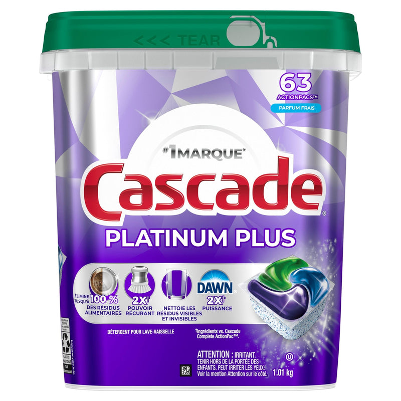 ActionPacs Platinum Plus Fresh Dishwasher Pods, 63-ct P3347