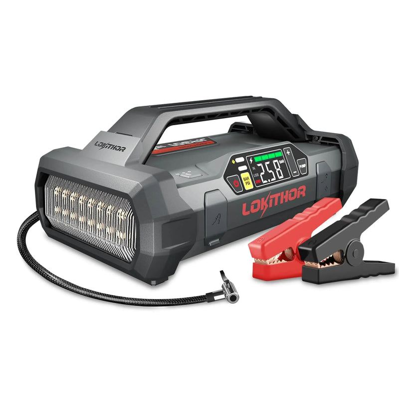 Starter with Air Compressor, 1500Amp 12V Portable Car Battery Booster Pack for Upto 7.0L Gas or 4.5L Diesel, 150 PSI Tire Inflator with Digital Screen, 24 Months Ultra-Long Standby R4503