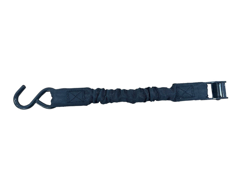 Bungee Cam-Buckle Tie-Down, 600-lb Break Strength, Black, 8-ft, 2-pk B0834