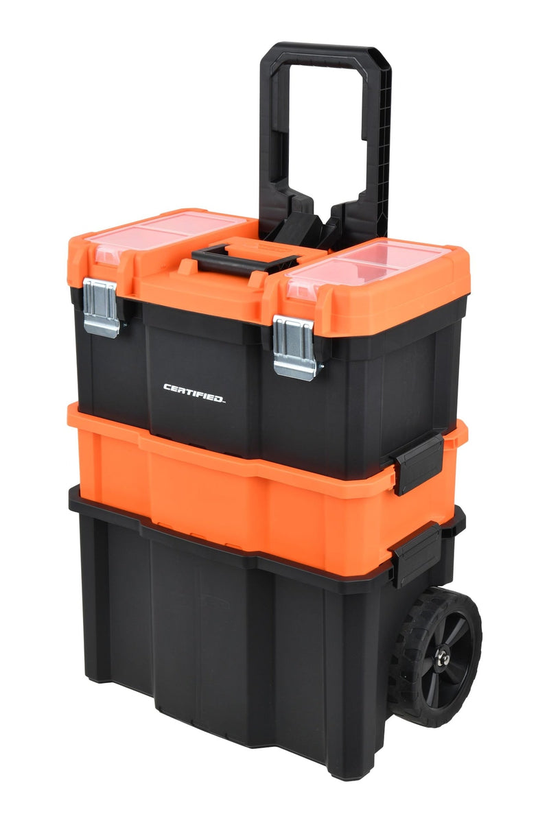 Rolling Mobile Toolbox with 2 Organizers, Orange W0772